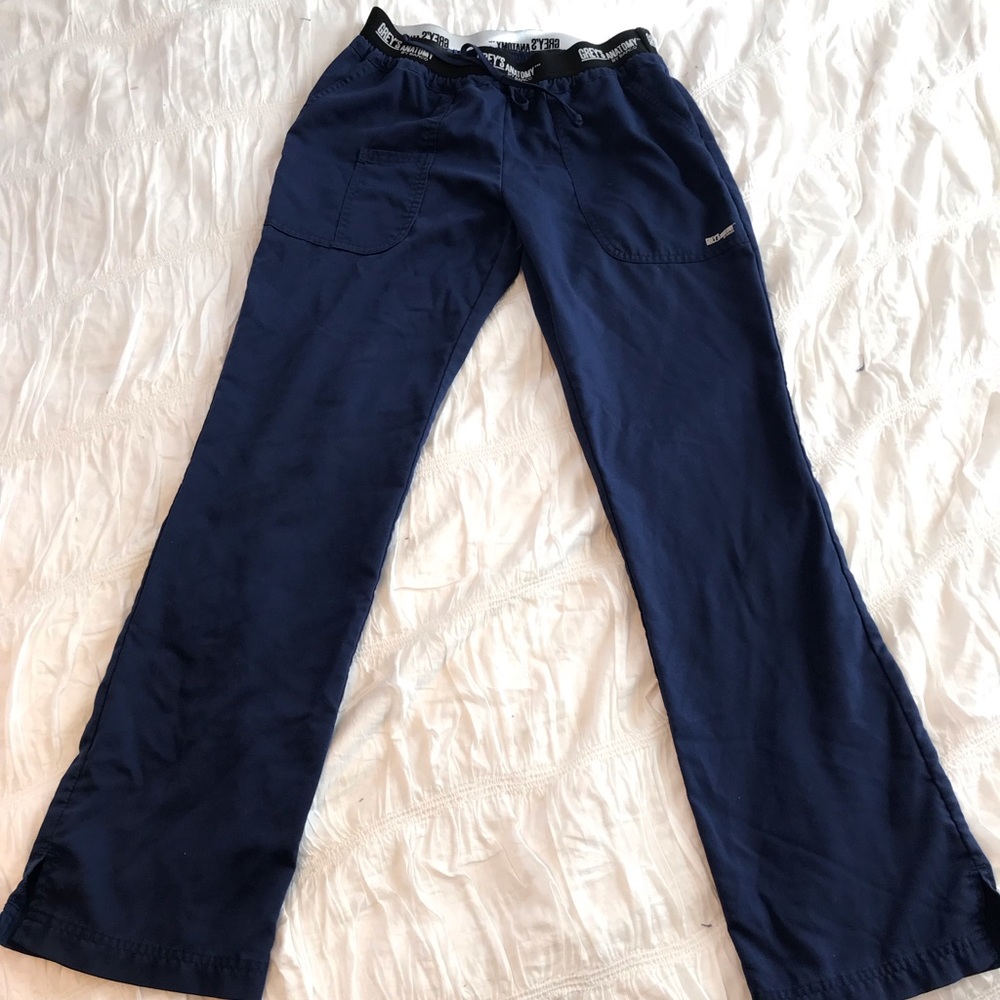 Greys Anatomy Indigo Logo Waistband Scrub Pants